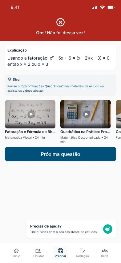 Aprova feedback after an incorrect answer