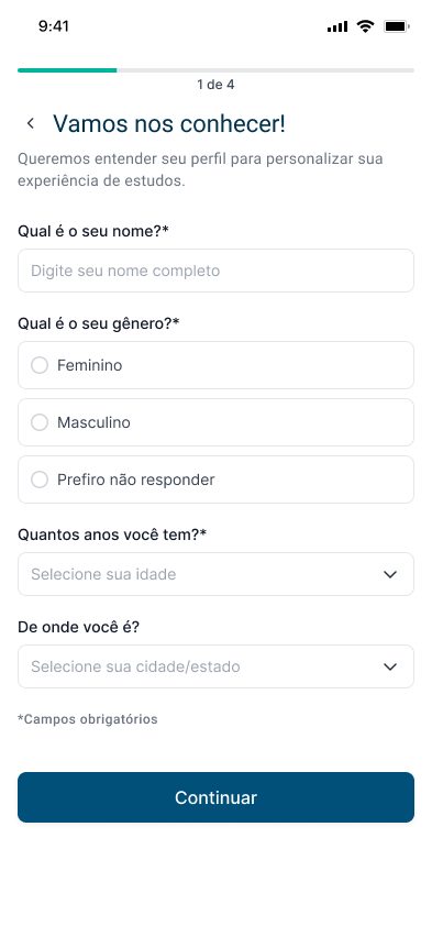 Aprova onboarding — personal data