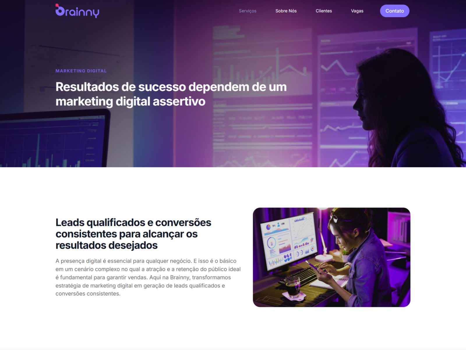 Accent color across a marketing service page