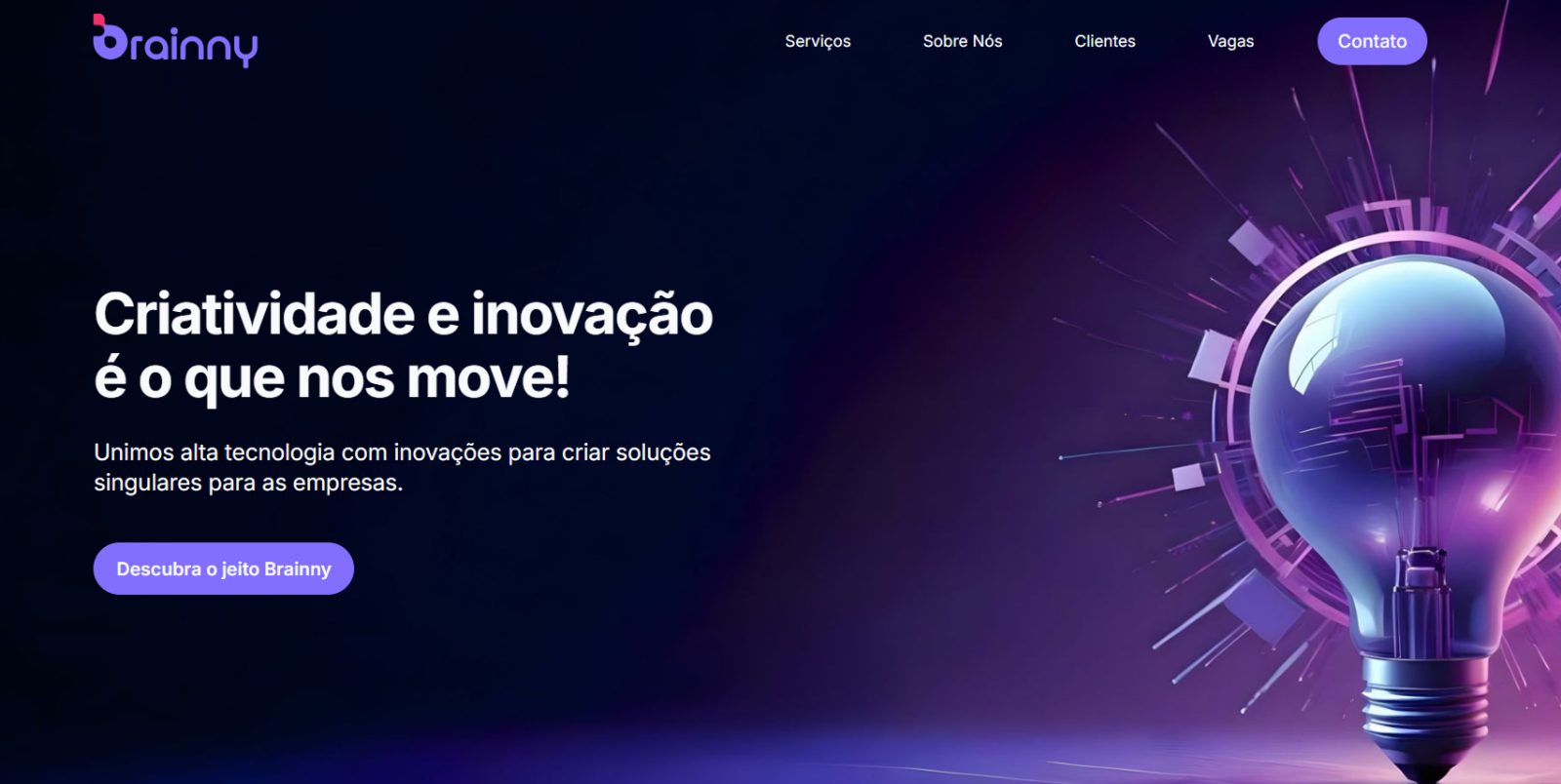 The redesigned Brainny homepage hero