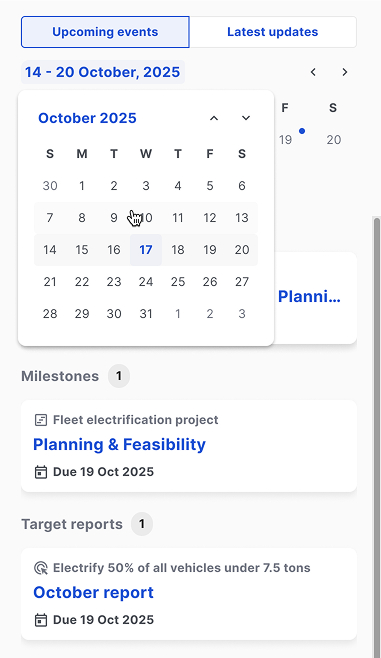 Expanded month picker for filtering by day
